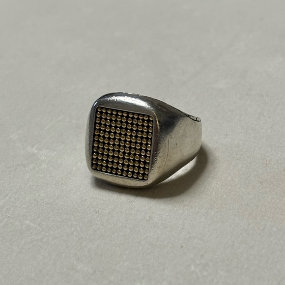 John Hardy Classic Chain Silver & 18k Gold Jawan Signet Ring